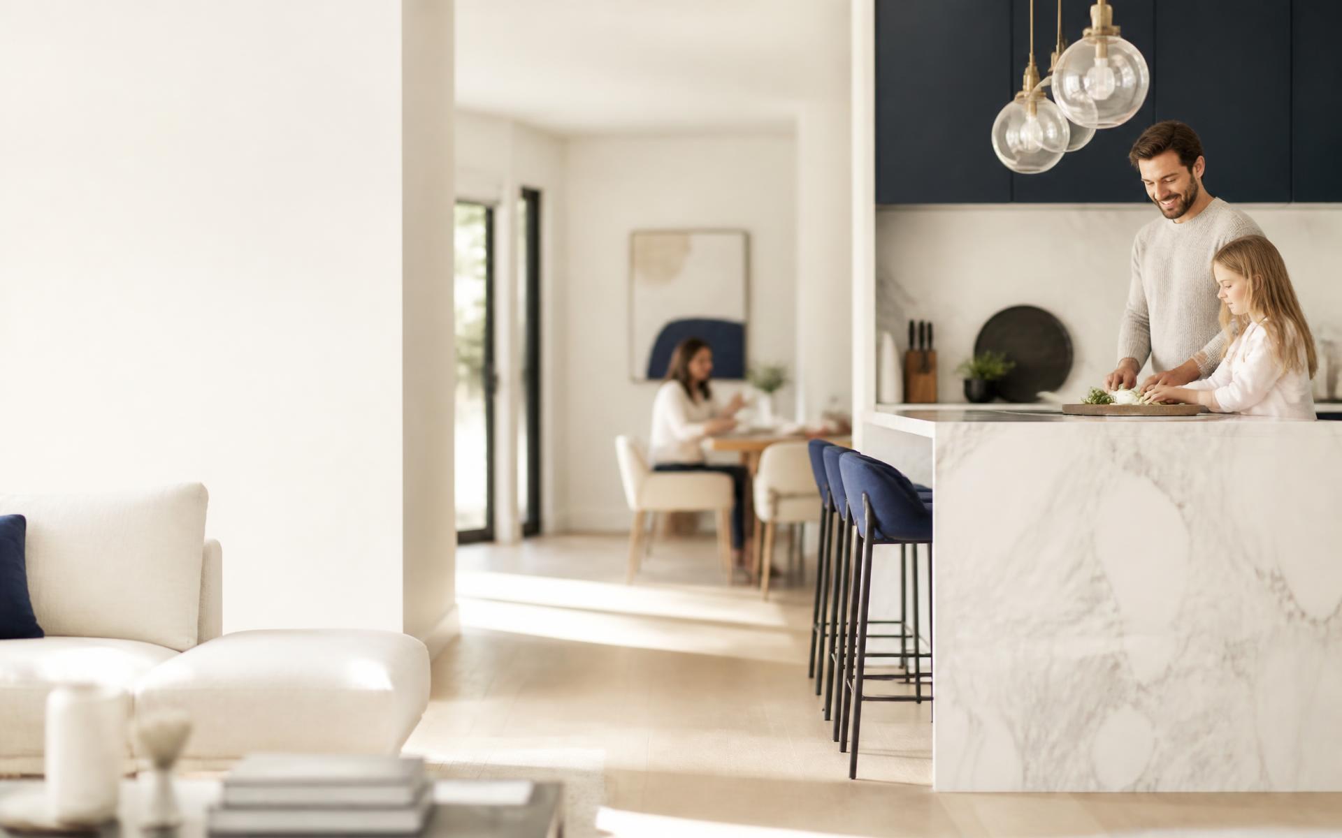 A calm modern home reflecting the everyday quality Prime Source stands for